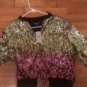 Sequined fashion nova jacket size large!